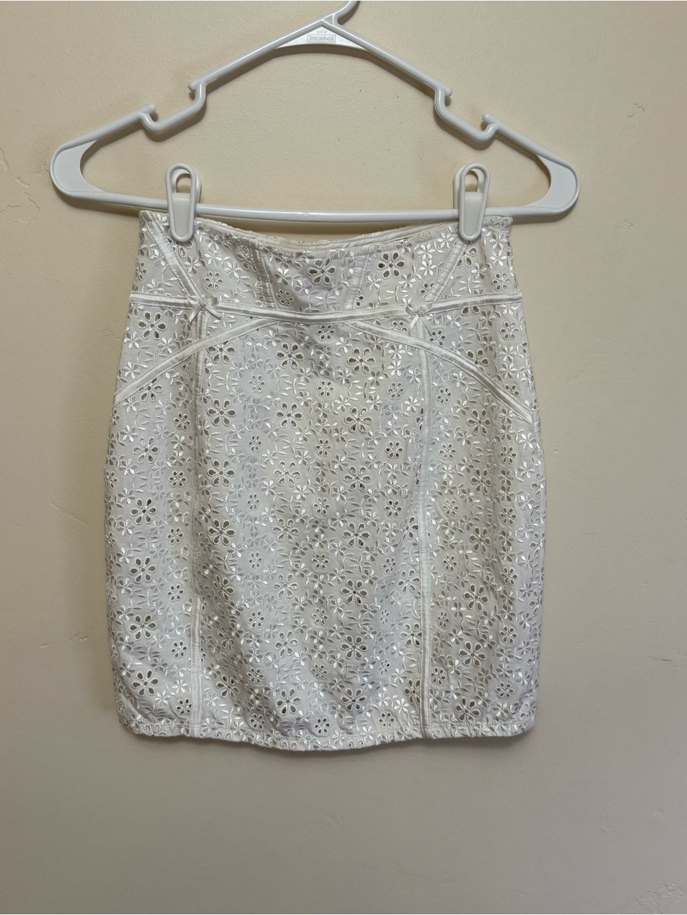 For Love and Lemons White Unlined Sophie Eyelet Skirt Mini Small Bachelorette - Picture 11 of 11